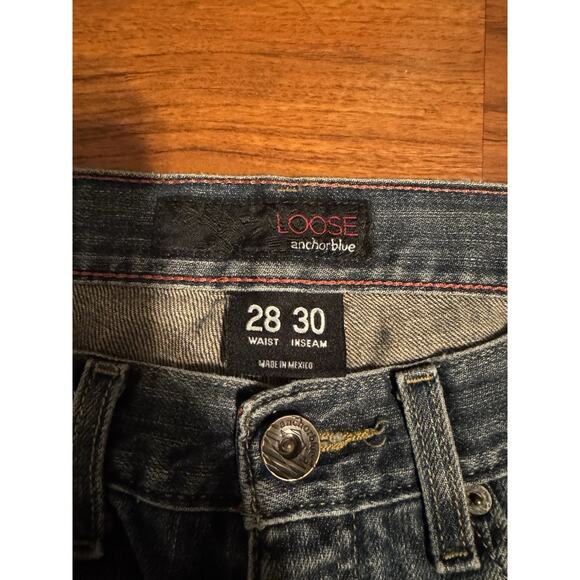 Anchor Blue Men’s Jeans Denim 28x30 Blue Loose Wide Leg Baggy Skater Vtg Y2k - Picture 2 of 7